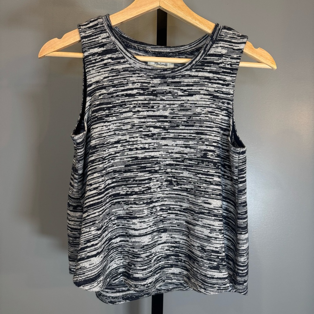 Madewell Marty‎ Tank Top Space Dyed Knit Sleeveless XS 100% Cotton